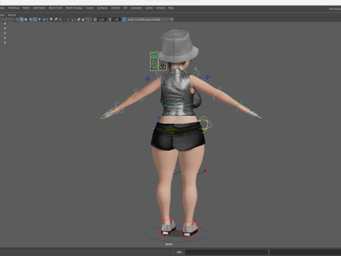 Curvy Girl in Denim Outfit Rigged Stylized 3D Female Charact 3D Model