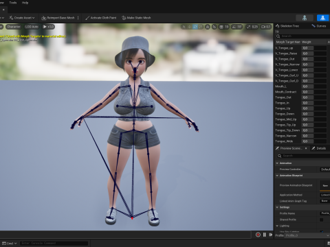 Curvy Girl in Denim Outfit Rigged Stylized 3D Female Charact Modelo 3D