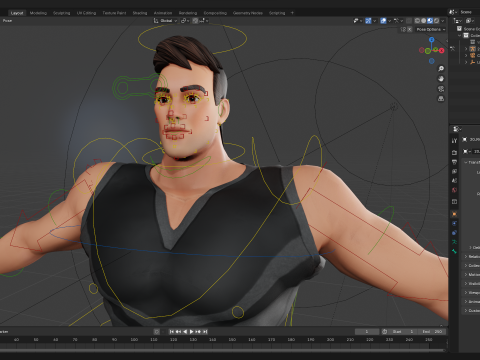 Muscular Sportsman Athlete Rigged Stylized Fit Male Model 3D मॉडल