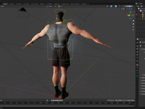 Muscular Sportsman Athlete Rigged Stylized Fit Male Model 3D Model