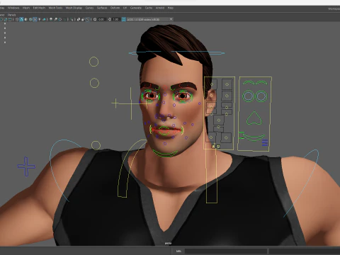 Muscular Sportsman Athlete Rigged Stylized Fit Male Model 3D Model