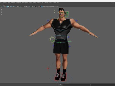 Muscular Sportsman Athlete Rigged Stylized Fit Male Model 3D Model