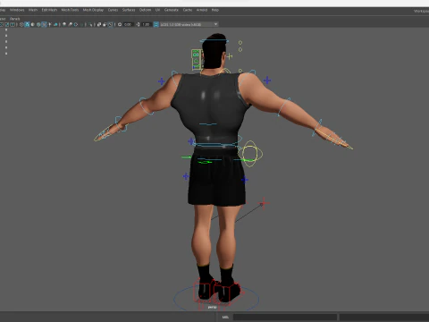 Muscular Sportsman Athlete Rigged Stylized Fit Male Model 3D Model