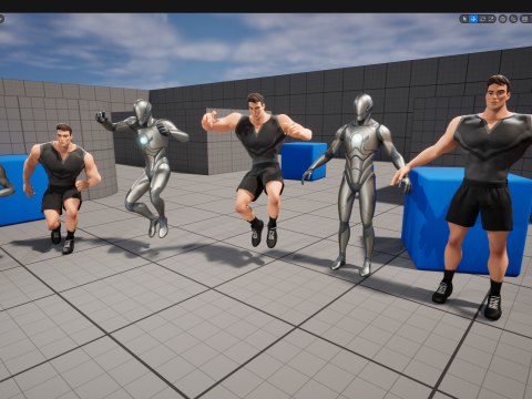Muscular Sportsman Athlete Rigged Stylized Fit Male Model 3D मॉडल