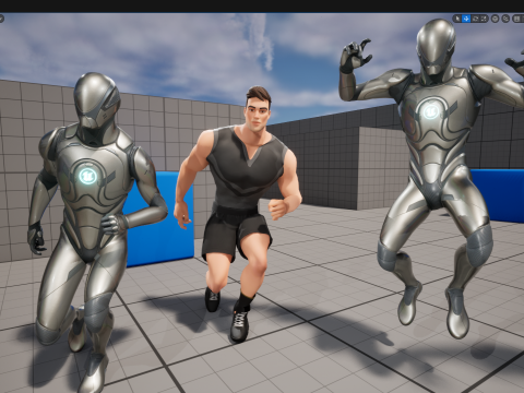 Muscular Sportsman Athlete Rigged Stylized Fit Male Model 3D मॉडल