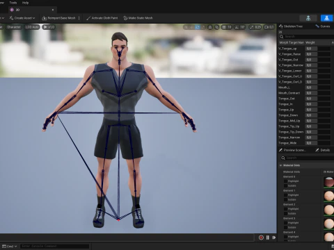 Muscular Sportsman Athlete Rigged Stylized Fit Male Model 3D Model