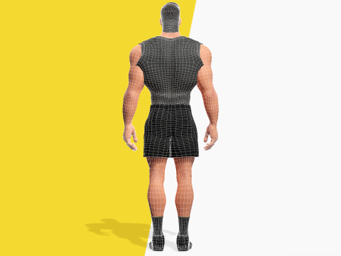 Muscular Sportsman Athlete Rigged Stylized Fit Male Model 3D मॉडल