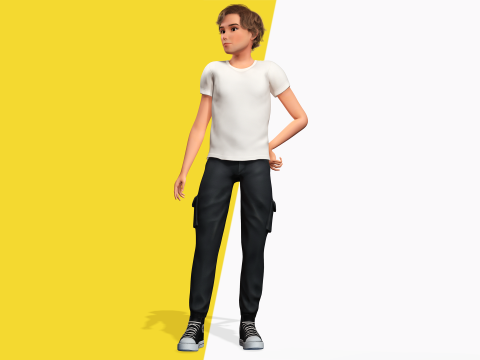 Charming Young Man Rigged Expressive 3D Happy Boy Modèle 3D