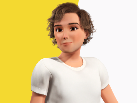 Charming Young Man Rigged Expressive 3D Happy Boy Modèle 3D