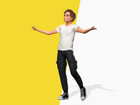 Charming Young Man Rigged Expressive 3D Happy Boy Modèle 3D