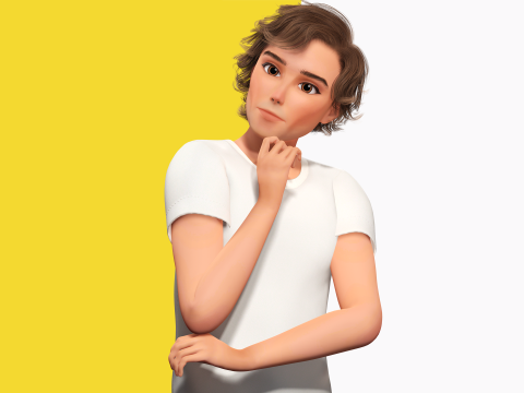 Charming Young Man Rigged Expressive 3D Happy Boy Modèle 3D