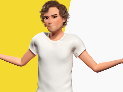 Charming Young Man Rigged Expressive 3D Happy Boy Modèle 3D