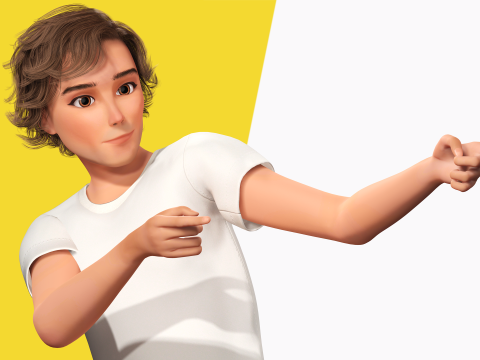 Charming Young Man Rigged Expressive 3D Happy Boy Modèle 3D
