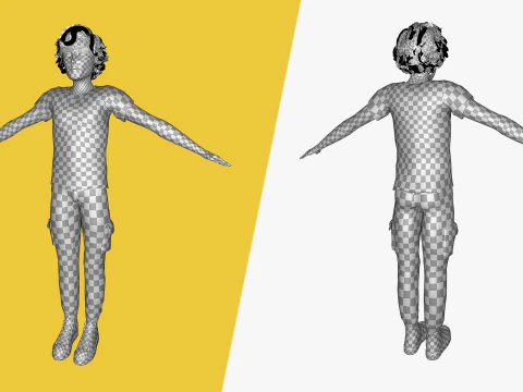 Charmante jongeman opgetuigd expressieve 3D-gelukkige jongen 3D Model