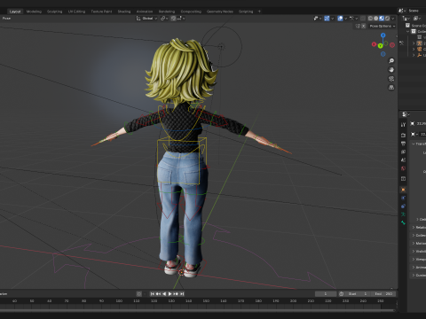 Chic and Intelligent Look Rigged Stylized Cute Nerdy Girl 3D Model 3D
