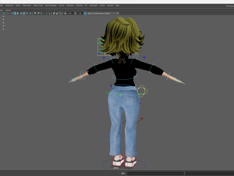 Chic and Intelligent Look Rigged Stylized Cute Nerdy Girl 3D Model 3D