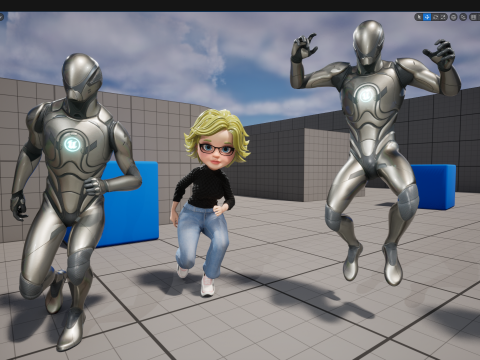 Chic and Intelligent Look Rigged Stylized Cute Nerdy Girl 3D Model 3D