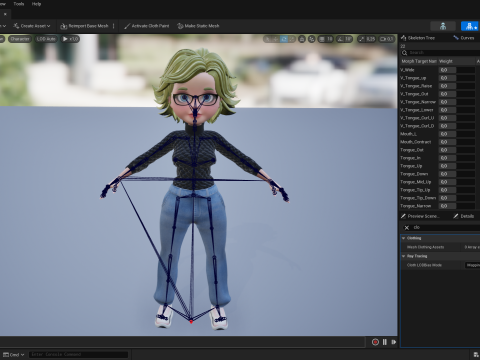 Chic and Intelligent Look Rigged Stylized Cute Nerdy Girl 3D Model 3D