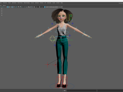 Natural Curly Hair Rigged Stylized 3D Female Expressive Char Modelo 3D
