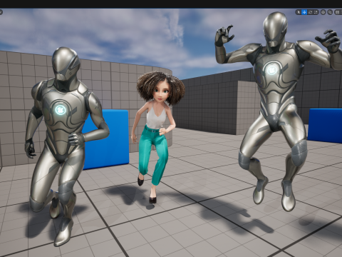 Natural Curly Hair Rigged Stylized 3D Female Expressive Char Modelo 3D