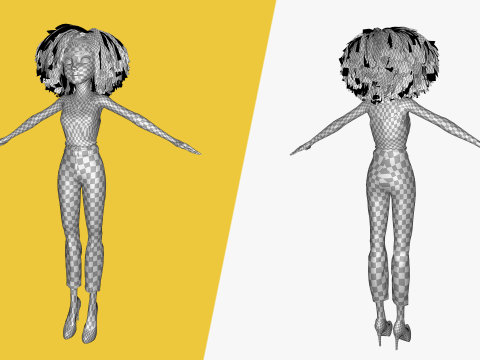 Natural Curly Hair Rigged Stylized 3D Female Expressive Char Modelo 3D