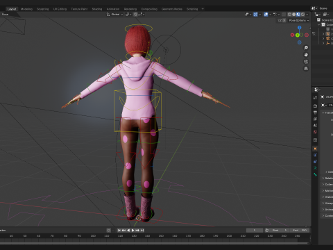 Sleepwear Pajama Outfit and Playful Pose Stylized 3D Cute 3D Model