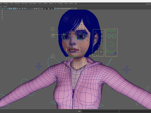 Sleepwear Pajama Outfit and Playful Pose Stylized 3D Cute 3D Model