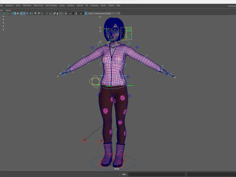 Sleepwear Pajama Outfit and Playful Pose Stylized 3D Cute 3D Model