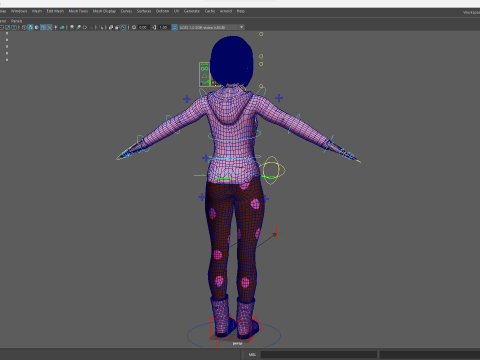 Sleepwear Pajama Outfit and Playful Pose Stylized 3D Cute 3D Model