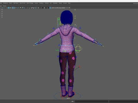 Sleepwear Pajama Outfit and Playful Pose Stylized 3D Cute 3D Model