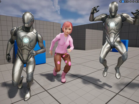 Sleepwear Pajama Outfit and Playful Pose Stylized 3D Cute 3D Model