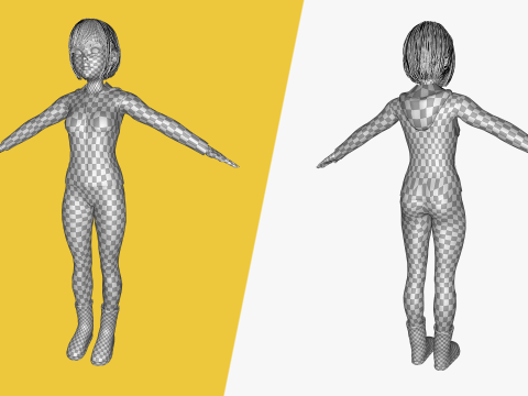 Sleepwear Pajama Outfit and Playful Pose Stylized 3D Cute 3D Model