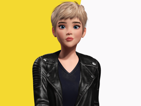 Edgy Fashion Look with Leather Jacket Cartoon Modern 3D 3D Model