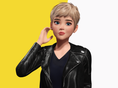 Edgy Fashion Look with Leather Jacket Cartoon Modern 3D 3D Model