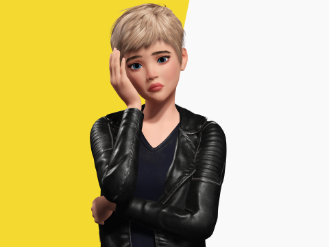 Edgy Fashion Look with Leather Jacket Cartoon Modern 3D 3D Model