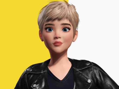 Edgy Fashion Look with Leather Jacket Cartoon Modern 3D 3D Model