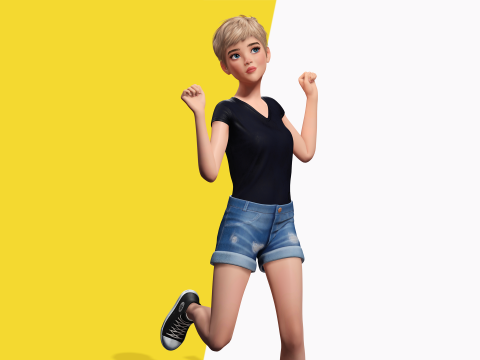 Edgy Fashion Look with Leather Jacket Cartoon Modern 3D 3D Model