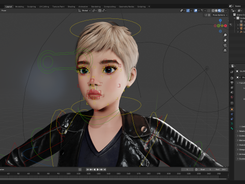 Edgy Fashion Look with Leather Jacket Cartoon Modern 3D 3D Model