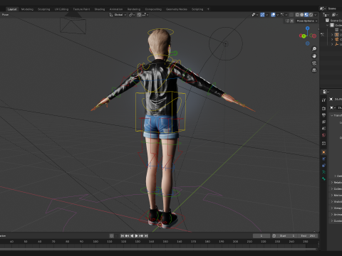 Edgy Fashion Look with Leather Jacket Cartoon Modern 3D 3D Model