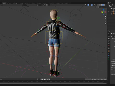 Edgy Fashion Look with Leather Jacket Cartoon Modern 3D 3D Model