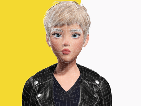 Edgy Fashion Look with Leather Jacket Cartoon Modern 3D 3D Model