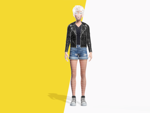 Edgy Fashion Look with Leather Jacket Cartoon Modern 3D 3D Model