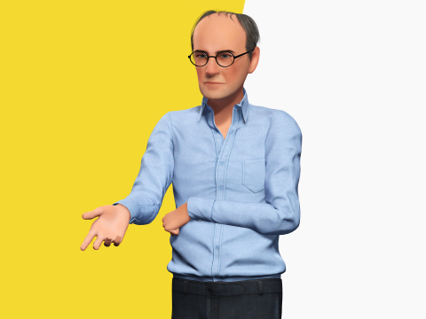 Smart Thoughtful and Classic Style 3d Senior Male Character Modello 3D