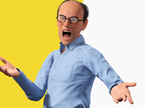 Smart Thoughtful and Classic Style 3d Senior Male Character Modello 3D