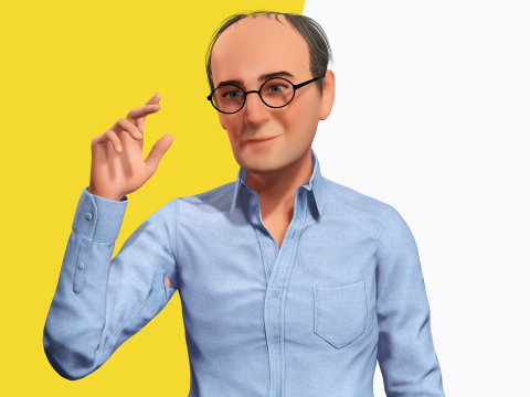Smart Thoughtful and Classic Style 3d Senior Male Character Modello 3D