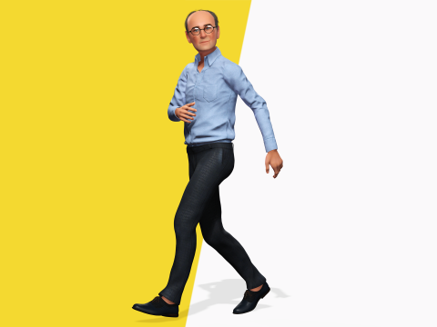 Smart Thoughtful and Classic Style 3d Senior Male Character Modello 3D