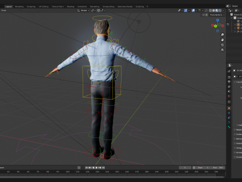 Smart Thoughtful and Classic Style 3d Senior Male Character Modello 3D