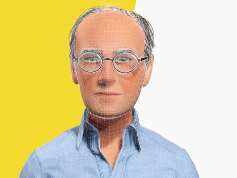 Smart Thoughtful and Classic Style 3d Senior Male Character Modello 3D
