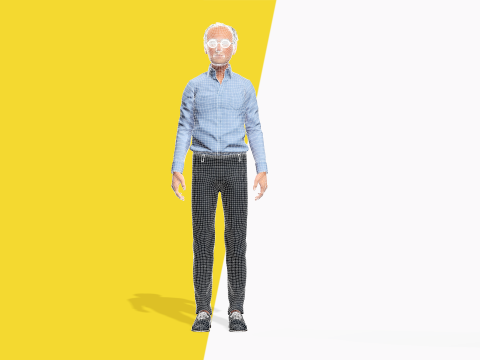 Smart Thoughtful and Classic Style 3d Senior Male Character Modello 3D