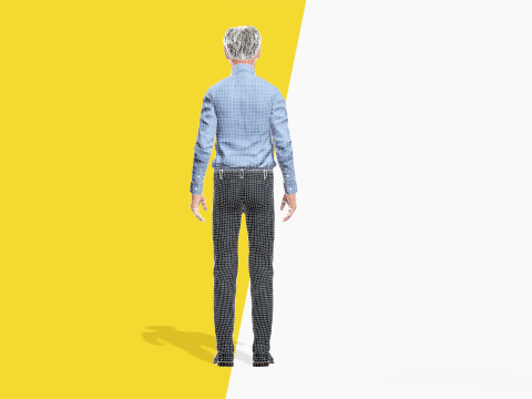 Smart Thoughtful and Classic Style 3d Senior Male Character Modello 3D